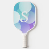 S Naam Pickleball Paddle Paarse Blue Bubble Modern (Voorkant)