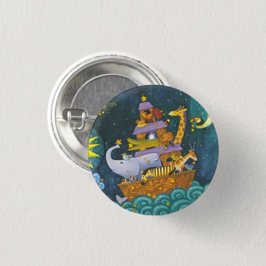 's Nachts ark Ronde Button 3,2 Cm (Voorkant /achterkant)