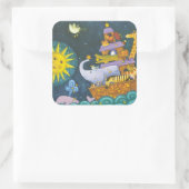 's Nachts ark Vierkante Sticker (Tas)