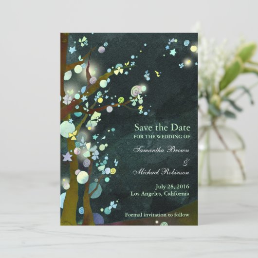 's Nachts: De datumuitnodigingen opslaan Save The Date (Staand voorkant)