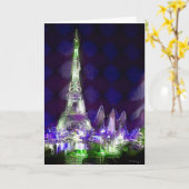 's nachts de toren van Eiffel (kaart) Kaart (Gele Bloem)