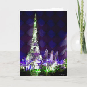 's nachts de toren van Eiffel (kaart) Kaart