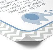 's Nachts diapers Baby shower Sign Blue Elephants Poster (Hoek)