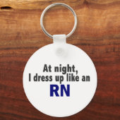 's Nachts dress ik op als een RN Sleutelhanger (Voorkant)
