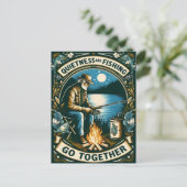 's Nachts Gevist en een kampvuur Briefkaart (Staand voorkant)