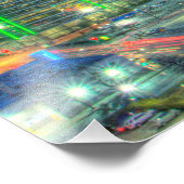 's nachts in het centrum van Dallas Foto Afdruk (Hoek)