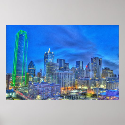 's nachts in het centrum van Dallas Poster (Voorkant)
