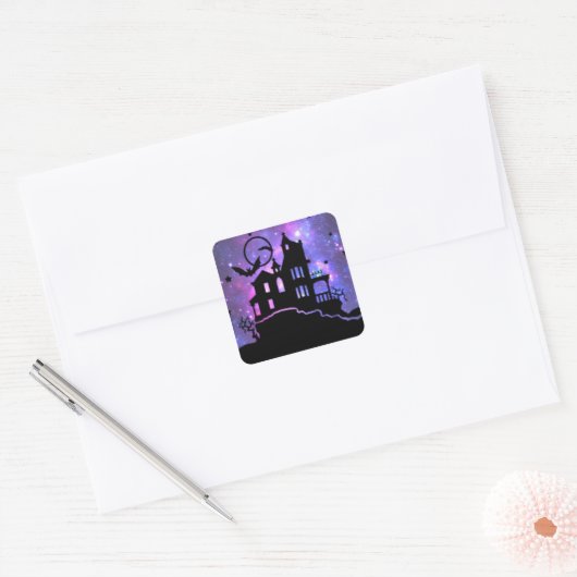 's Nachts in het hoerhuis Vierkante Sticker (Envelop)