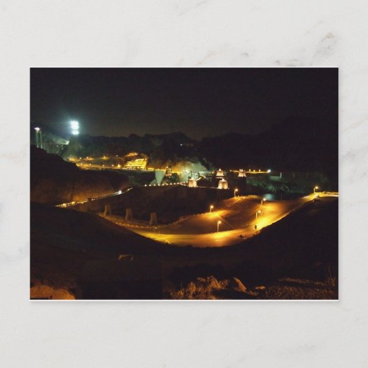 's Nachts is de Hoover Dam Briefkaart (Voorkant)
