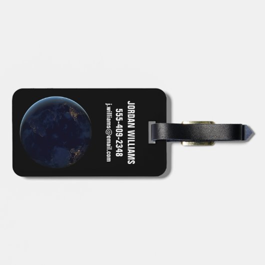 's Nachts licht de stad van de aarde Bagagelabel (Achterkant horizontaal)