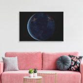 's Nachts licht de stad van de aarde Canvas Afdruk (Insitu (Woonkamer))