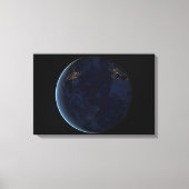 's Nachts licht de stad van de aarde Canvas Afdruk (Voorkant)