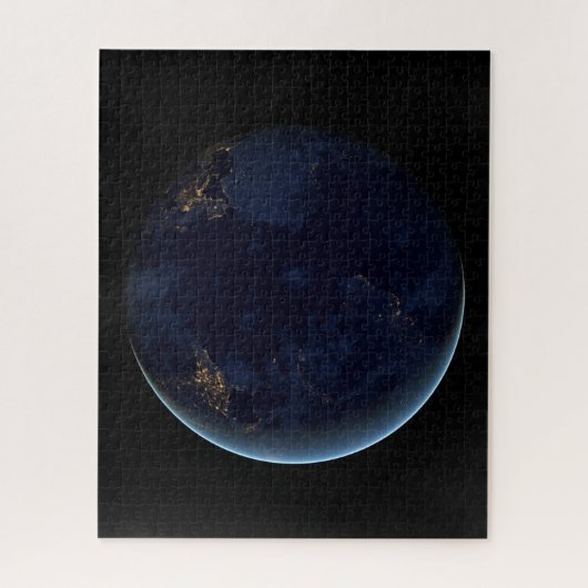 's Nachts licht de stad van de aarde Legpuzzel (Verticaal)