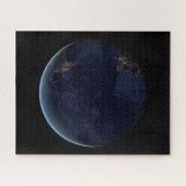 's Nachts licht de stad van de aarde Legpuzzel (Horizontaal)