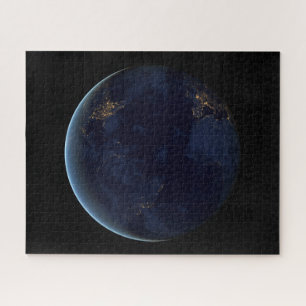 's Nachts licht de stad van de aarde Legpuzzel