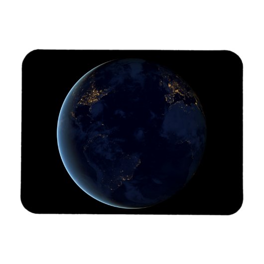 's Nachts licht de stad van de aarde Magneet (Horizontaal)