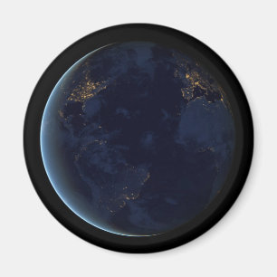 's Nachts licht de stad van de aarde Magneet