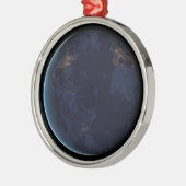 's Nachts licht de stad van de aarde Metalen Ornament (Links)