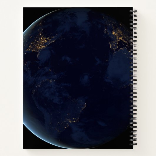 's Nachts licht de stad van de aarde Notitieboek (Achterkant)