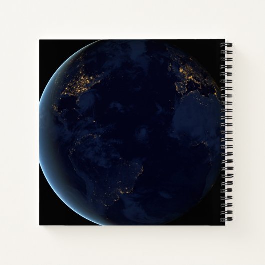 's Nachts licht de stad van de aarde Notitieboek (Achterkant)