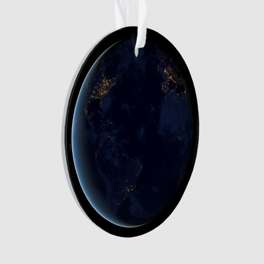 's Nachts licht de stad van de aarde Ornament (voorkant)