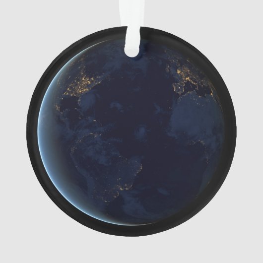 's Nachts licht de stad van de aarde Ornament (achterkant)