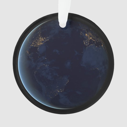 's Nachts licht de stad van de aarde Ornament (voorkant)