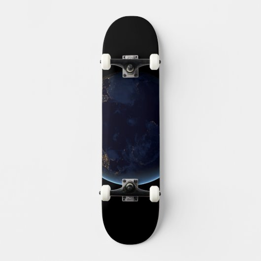 's Nachts licht de stad van de aarde Persoonlijk Skateboard (Voorkant)