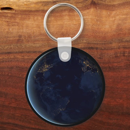 's Nachts licht de stad van de aarde Sleutelhanger (Voorkant)