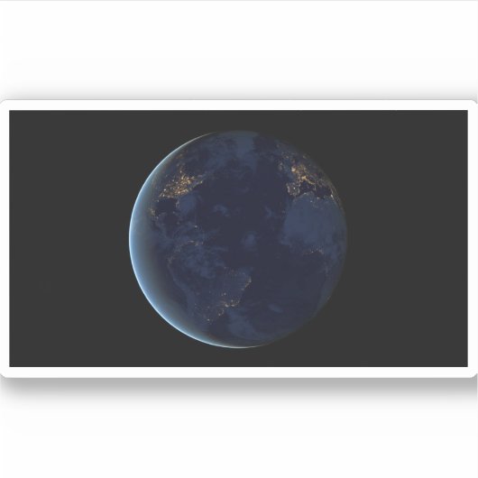 's Nachts licht de stad van de aarde Sticker (Voorkant)