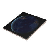 's Nachts licht de stad van de aarde Tegeltje (Zijkant)