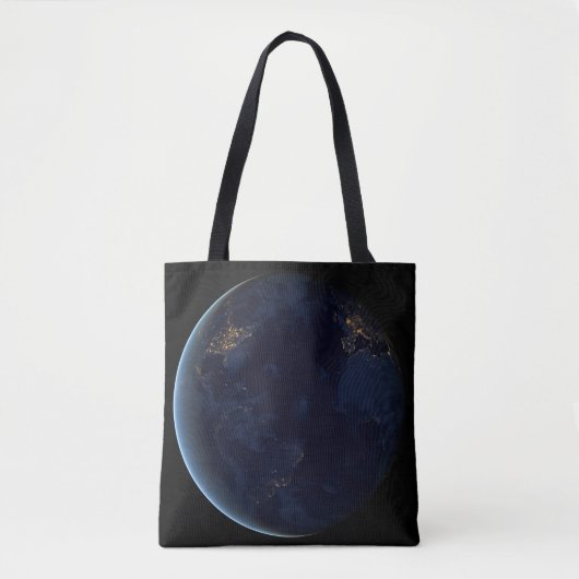 's Nachts licht de stad van de aarde Tote Bag (Voorkant)