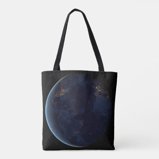 's Nachts licht de stad van de aarde Tote Bag (Achterkant)
