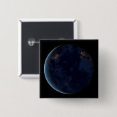 's Nachts licht de stad van de aarde Vierkante Button 5,1 Cm (Voorkant /achterkant)