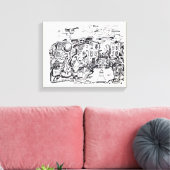 's Nachts lopen thuis Canvas Afdruk (Insitu (Woonkamer))