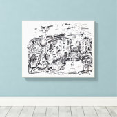 's Nachts lopen thuis Canvas Afdruk (Insitu (Houten vloer))