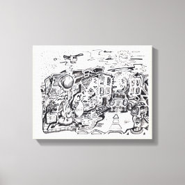 's Nachts lopen thuis Canvas Afdruk