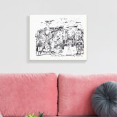 's Nachts lopen thuis Canvas Afdruk (Insitu (Woonkamer))