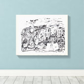 's Nachts lopen thuis Canvas Afdruk (Insitu (Houten vloer))