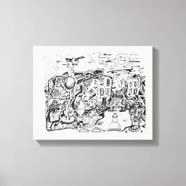 's Nachts lopen thuis Canvas Afdruk