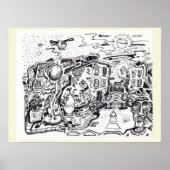 's Nachts lopen thuis Poster (Voorkant)