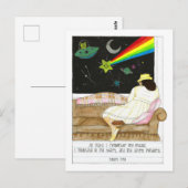 's Nachts mediteer ik Inspirerend Briefkaart (Voorkant / Achterkant)