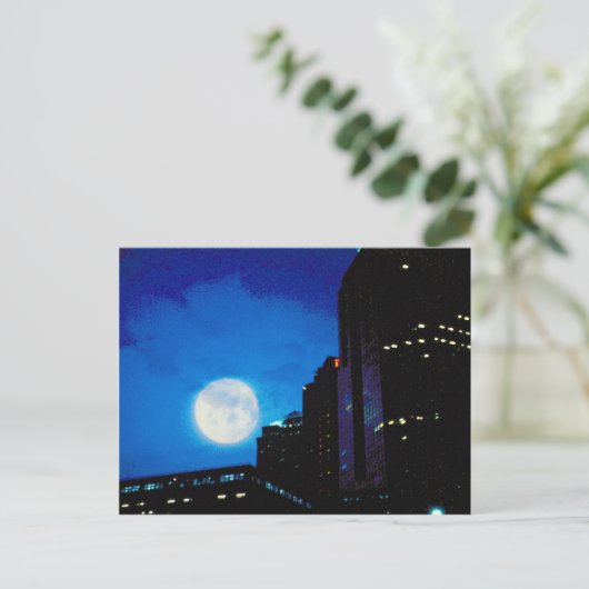 's nachts met de maan briefkaart (Staand voorkant)
