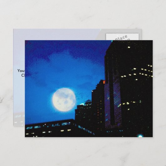 's nachts met de maan briefkaart (Voorkant / Achterkant)