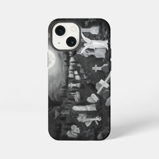 's Nachts op de begraafplaats - Engel met Duivel iPhone Hoesje (Achterkant)