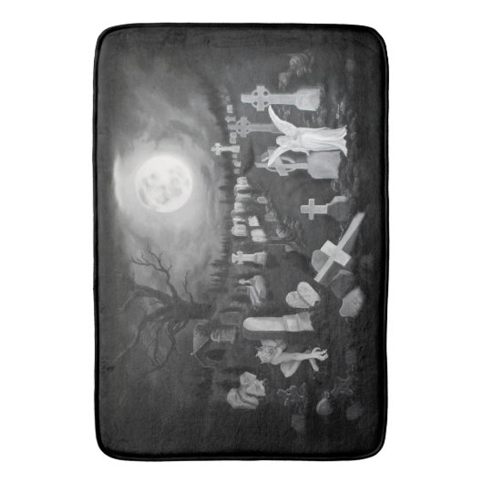 's Nachts op het kerkhof - Angel met Devil Badmat (Voorkant Verticaal)