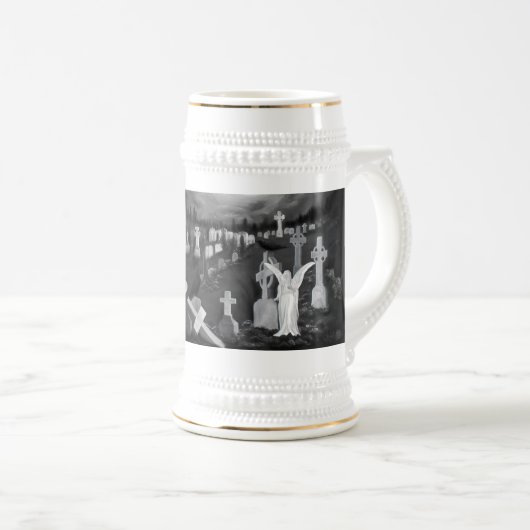 's Nachts op het kerkhof - Angel met Devil Bierpul (Voorkant rechts)