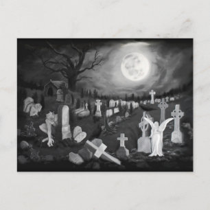 's Nachts op het kerkhof - Angel met Devil Briefkaart