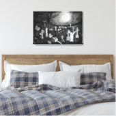 's Nachts op het kerkhof - Angel met Devil Canvas Afdruk (Insitu (Slaapkamer))