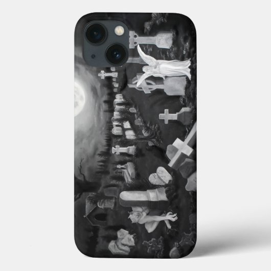 's Nachts op het kerkhof - Angel met Devil Case-Mate iPhone Case (Achterkant)